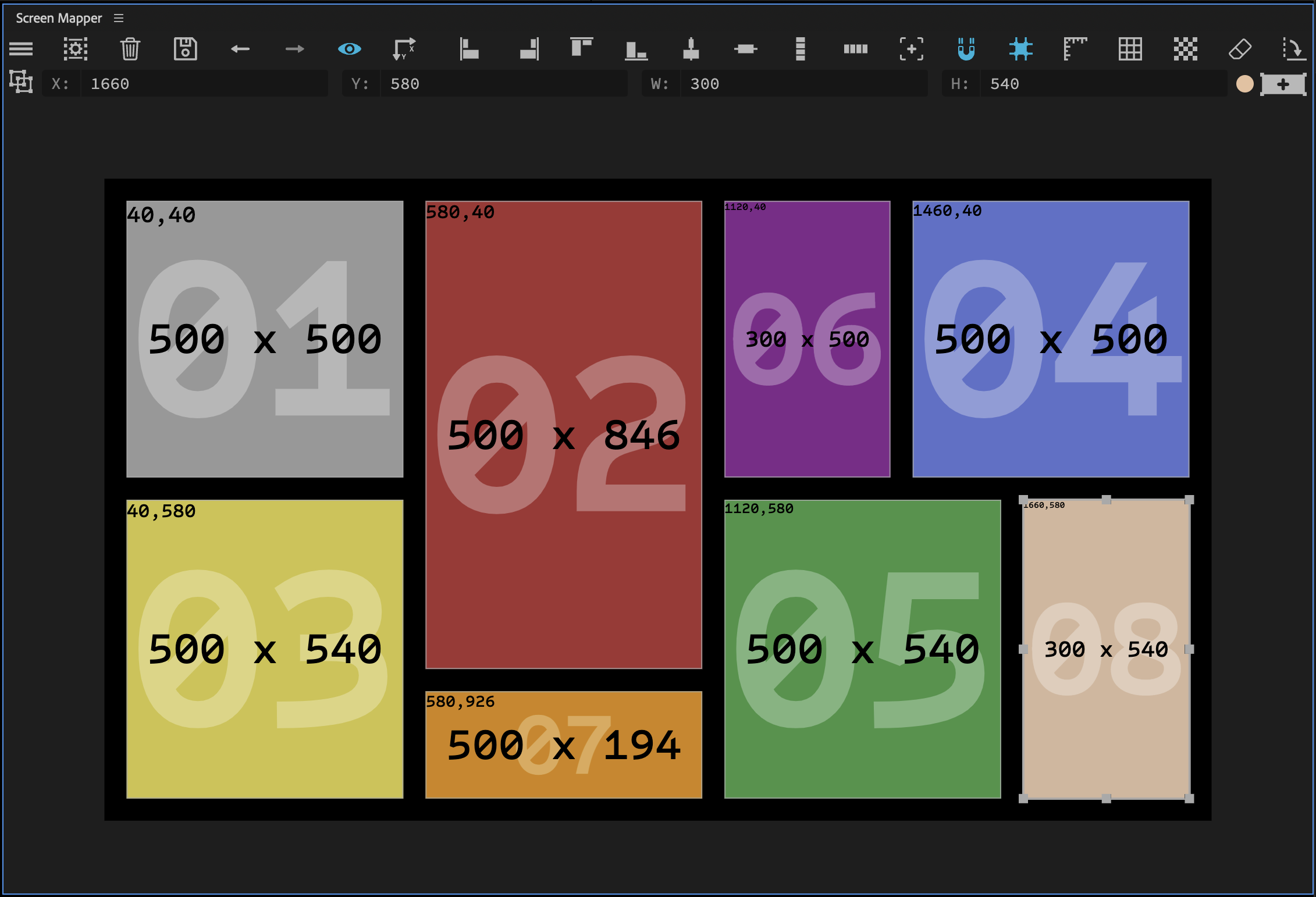 Screen Mapper — bento grid layout