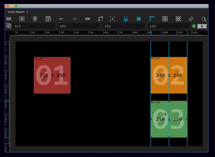Guides and snapping in Screen Mapper