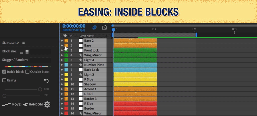 Staircase — easing inside blocks