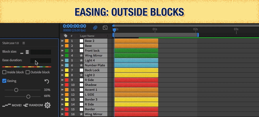 Staircase — easing outside blocks